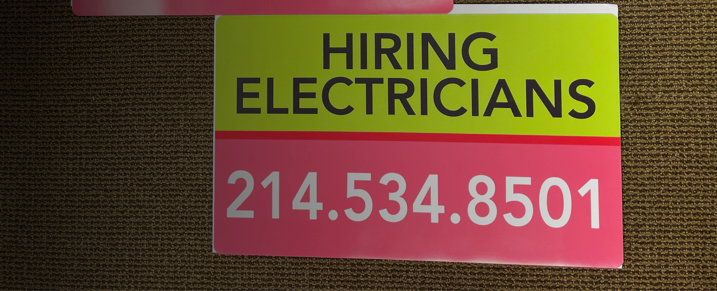 hiring electricians stickers dallas tx 1